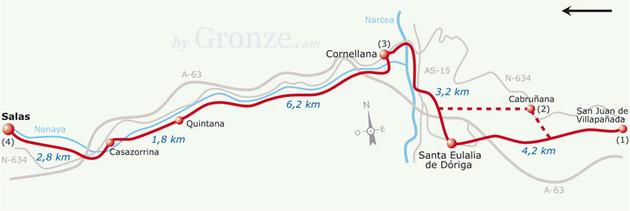 Etap 2 San Juan de Villapañada - Salas (21 km) Cornellana Mieszk.: 558 Wys.: 49 m.n.p.m. Do Salas: 10 km Do Santiago de Compostela: 271.