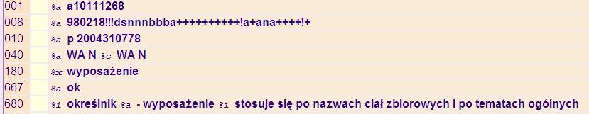 indeksie, należy otworzyć rekord wzorcowy i sprawdzić, czy poszukiwany temat nie jest opatrzony
