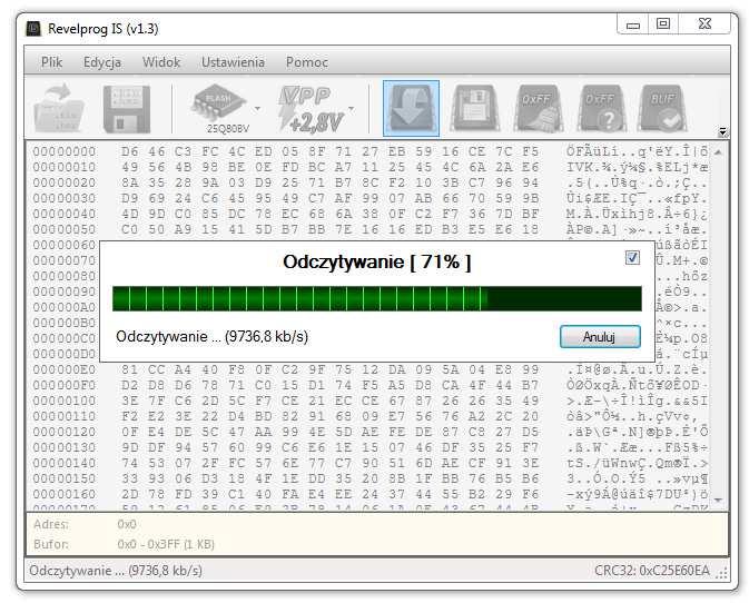 4.2. Programowanie pamięci Przed każdą operacją należy wpierw wybrać typ układu.