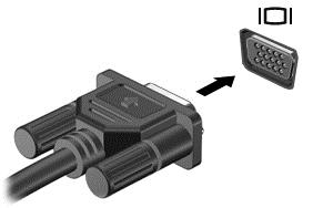 2. Podłącz monitor lub projektor do portu VGA komputera, jak pokazano na ilustracji. 3.