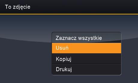 Usuwanie zdjęć Zaawansowana obsługa ramki 1 Wybierz zdjęcie, które ma zostać usunięte: W widoku miniatur podświetl zdjęcie za pomocą przycisków lub wyświetl zdjęcie w widoku pojedynczym.