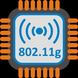 802.11g Wprowadzony w 2003 roku Częstotliwość 2,4 GHz Zgodny wstecznie ze