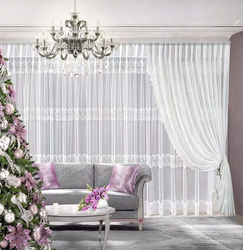 LAMPA Z KRYSZTAŁEM L/GLITTER/03 95x134cm 3894 * /szt. FIRANA HAFTOWANA PERŁOWĄ NICIĄ 1 pas haftu wys.