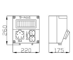 ROZDZIELNICE SIŁOWE RS U RS 9-MOD 2X2P+Z, 3P+N+Z 16A Miejsce na Kolor zabezpieczenia RS-9 9 modułów Szary RAL 7035 1 1,4 6231-00 Stopień ochrony, napięcie znamionowe Norma: PN-EN 61439-3:2012 Miejsce