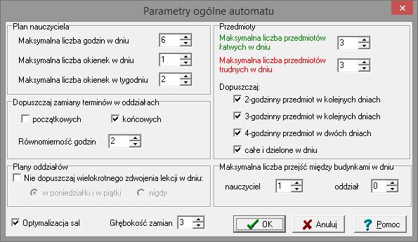 wstępnych za pomocą funkcji Automat/ Analiza układalności. Wykazane w raporcie błędy należy poprawić.