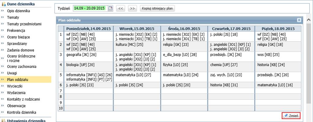 UONET+. Prowadzenie dziennika oddziału przez wychowawcę 3/15 - ustal zasady wyznaczania dyżurnych. Zobacz poradę: Jak założyć dziennik oddziału i wprowadzić do niego podstawowe dane?