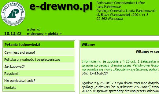 Wstęp Niniejszy dokument zawiera instrukcję dla przedsiębiorcy zamierzającego wziąć udział w aukcjach internetowych organizowanych przez jednostki organizacyjne Państwowego Gospodarstwa Leśnego Lasy