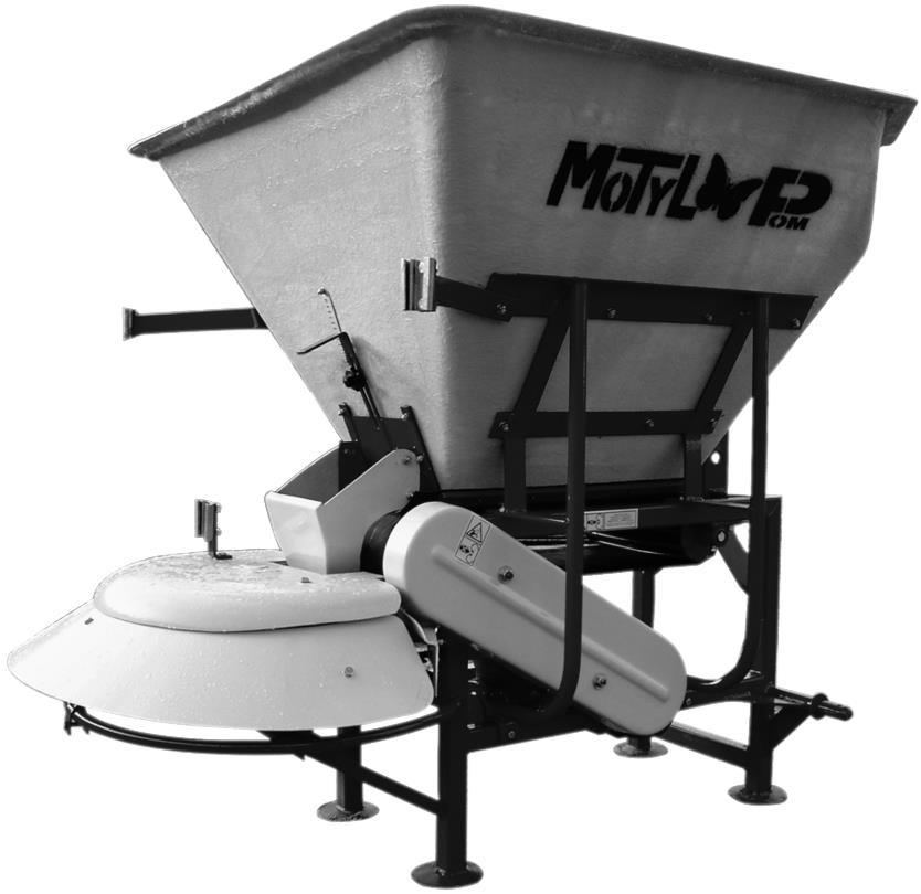 Rys. 10. Rozsiewacz nawozów N031M/1 z kompletem do utrzymania zimowego. a) W skład kompletu wchodzi (Rys.10.): Rys.10. Komplet do wysiewu zimowego. 1. Piasta z powiększonym kołem rowkowym - Śruba M8x30 szt.