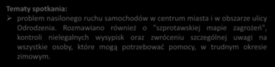 problem nasilonego ruchu samochodów w centrum miasta i w obszarze ulicy Odrodzenia.