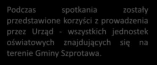dotyczące reorganizacji szprotawskiej oświaty Podczas