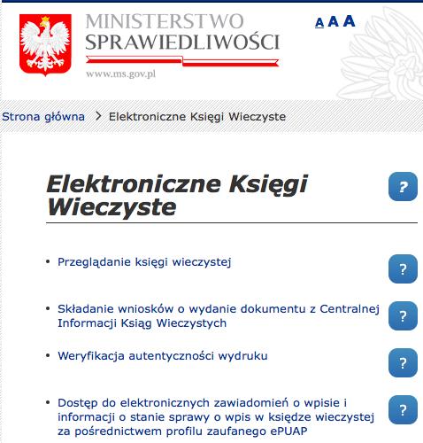 Elektroniczna księga wieczysta W razie konieczności uzyskania wydruku o mocy dokumentu wydawanego przez