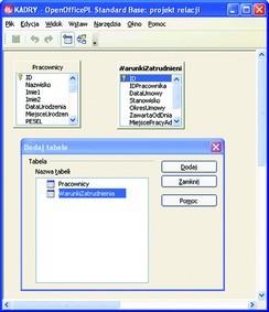 Definiowanie relacji W menu Narzędzia wybierz opcję Relacje.