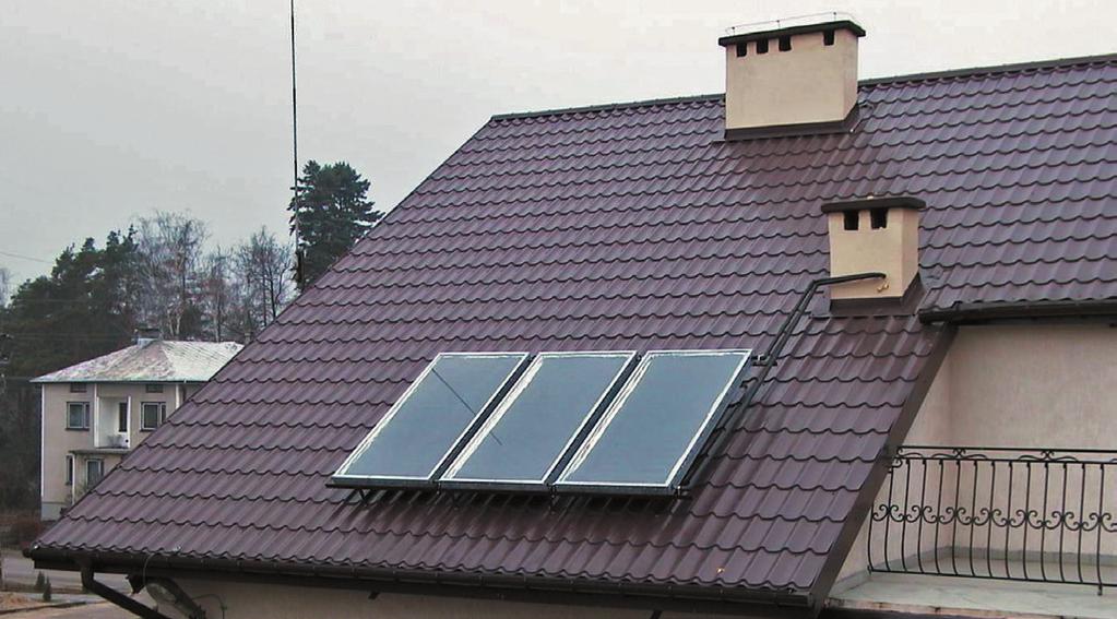 Montaż Kolektory słoneczne są jednym z ważnych elementów instalacji solarnej. Montuje się je na: pochyłym dachu, konstrukcjach wsporczych na płaskich dachu, na ścianie budynku, na ziemi.