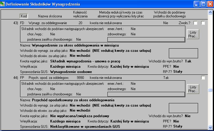 danych, do której użytkownik chce dodać rozliczanie pracowników oddelegowanych za granicę.