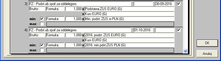 Zmiany w konfiguracji programu od października 2016 W celu implementacji zmiany sposobu ustalenia podstawy wymiaru składek ZUS od 1 października 2016, w konfiguracji programu należy dokonać