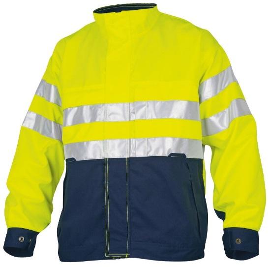rowerze, odzież fluo.