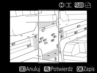 Jeśli obszar efektu jest ustawiony w orientacji poziomej, naciskaj 1 lub 3, aby wybrać położenie ramki wyznaczającej obszar kopii, który będzie ostry.