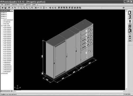 standardowymi artykułami z katalogu; dla szaf z seryjnej produkcji moduł pozwala także na stworzenie projektu graficznego zawierającego BOM i rysunki 3D oraz wygenerowanie pliku PDF, - moduł