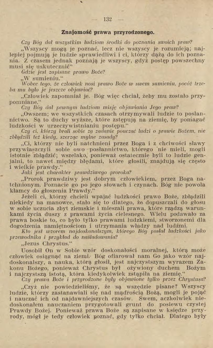 Znajomość prawa przyrodzonego. Czy Bóg dal wszystkim ludziom środki do poznania swoich praw?