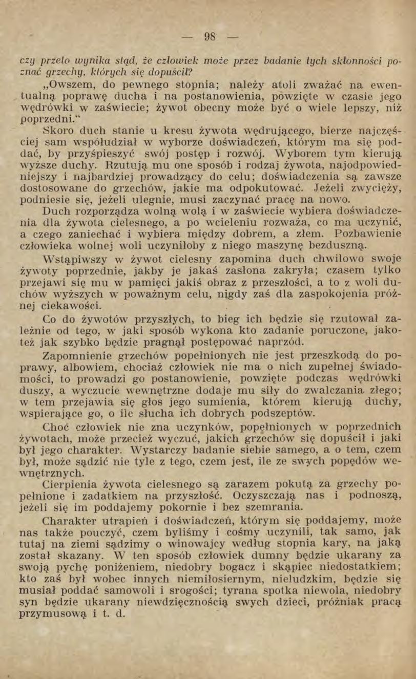 czy przelo wynika stąd, że człowiek może przez badanie tych skłonności poznać grzechy, których się dopuścił?