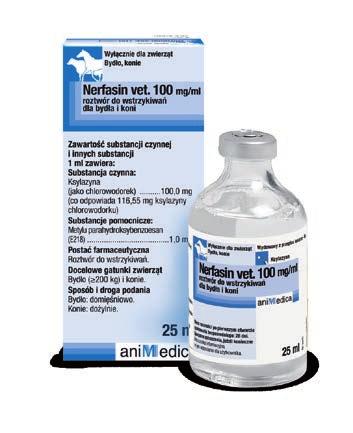 20 mg/ml - 50 ml, Nerfasin vet. 100 mg/ml - 25 ml atrakcyjna cena Nerfasin vet. 20 mg/ml, roztwór do wstrzykiwań dla bydła, koni, psów i kotów. Nerfasin vet. 100 mg/ml, roztwór do wstrzykiwań dla bydła i koni.