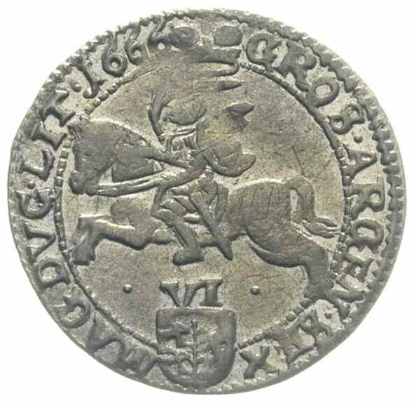 w kartuszu XXX / GROS, napis wokoło MONET NOVA A - RG REG POL, 1668, srebro 9.