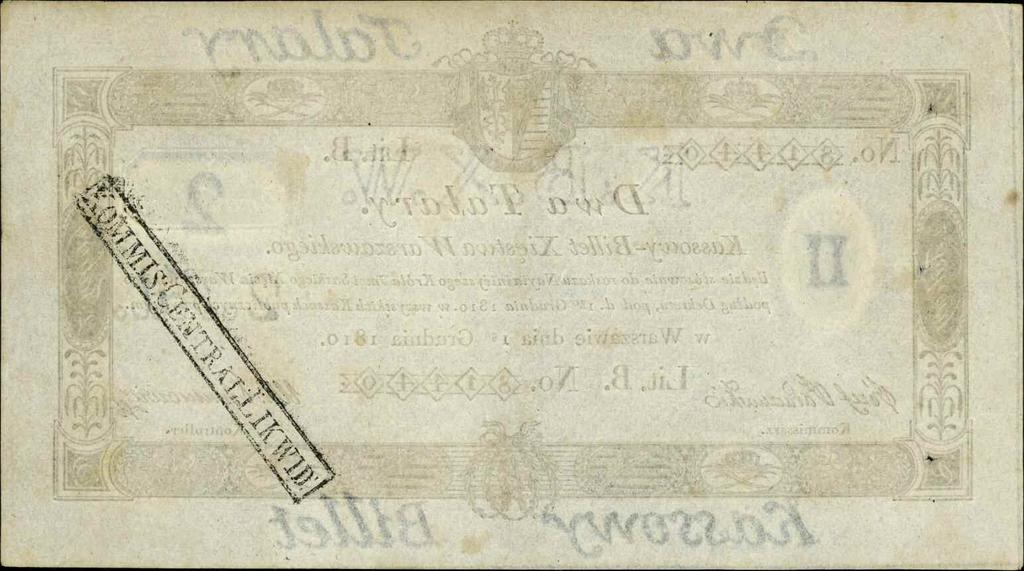 odwrotnej stempel KOMMIS: CENTRAL: LIKWID:, Lucow 61 (R3), Miłczak A13.