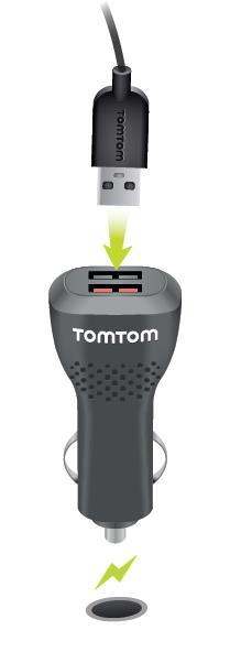 3. Wybierz odpowiednio gładkie miejsce na przedniej lub bocznej szybie i zamocuj urządzenie TomTom Rider. 4. Upewnij się, że przyssawka uchwytu i przednia szyba w samochodzie są czyste i suche. 5.