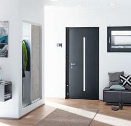 Drzwi idealnie dopasowane Aluminiowe drzwi wejściowe Schüco ADS to najwyższej klasy wzornictwo, komfortowa technologia i doskonała izolacyjność cieplna.