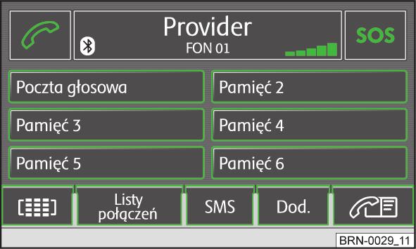 Tryb TELEFON Menu główne TELEFON Rys.