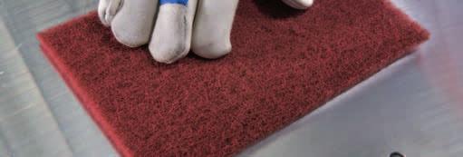 Materiały ścierne na podłożu elastycznym Bloczki ścierne Poduszki ścierne POLINOX o lekkich prac szlifierskich, odgratowujących oraz czyszczących na metalach, tworzywach sztucznych (również