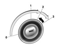 Położenia kluczyka w wyłączniku zapłonu MD097 0 (LOCK): zapłon wyłączony 1 (ACC): zapłon wyłączony, blokada kierownicy zwolniona 2 (ON): zapłon włączony 3 (START): uruchamianie silnika