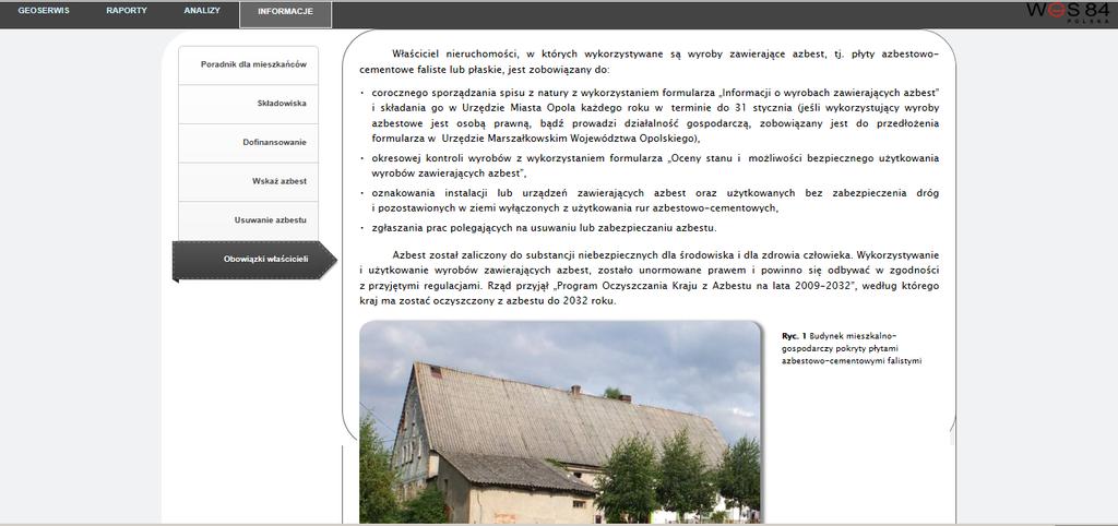 W sekcji obowiązki właścicieli wskazano na powinności, wynikające z obowiązującego prawa, nałożone na mieszkańców, zarządców wspólnot mieszkaniowych i spółdzielni mieszkaniowych, w których są