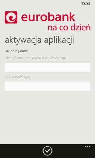 Kod aktywacyjny do Tokena GSM zintegrowanego z tą aplikacją kod uzyskasz samodzielnie korzystając z serwisu eurobank online (opcja