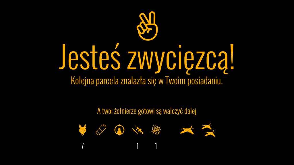 Po zakończonej potyczce, gracz otrzymuje informację o jej rezultacie: Ilość jednostek, która pozostała po stronie gracza