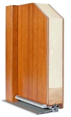 PARAMETRY TECHNICZNE Ościeżnica drewniana 80 mm x 100 mm oklejana naturalnym obłogiem mahoń meranti Sklejka wodoodporna meranti o gr.