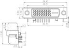 złącza DVI / DVI connectors Z DVIK24G gniazdo DVI 24+klucz, kątowe do druku socket DVI 24+Key, angled PCB Z DVIK24+5G gniazdo DVI 24+5 klucz, kątowe do druku socket