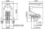 gniazda RJ kątowe, miniaturowe / Modular Jacks, mini size Z TG4P4Cm Z TG6P4Cm Z TG6P6Cm gniazdo telefoniczne 4P4C, miniaturowe, kątowe, do druku, bez kołnierza modular jack 4P4C, mini size, angled,