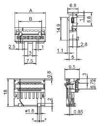 złącza minimodułowe, raster: 2.50mm cd. / cont. Minimodul connectors, pitch: 2.