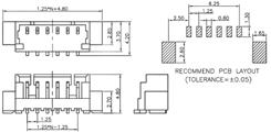 złącza kablowe, raster: 1.25mm / Cable connectors pitch: 1.