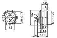 złącza przemysłowe z gwintem Lumberg / lumberg chassis connectors gniazda na panel z gwintem do lutowania przewodów chassis socket with threaded joint and solder terminals do przedniego montażu na