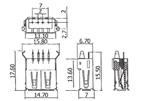 złącza USB / USB connectors Z USBw-Alc wtyk USB typ A, czarny izolator, do lutowania przewodów, odpowiednik: USBP1ASBC plug USB type A, black insulator, solder type, eqivalent: USBP1ASBC Z USBw-Blb