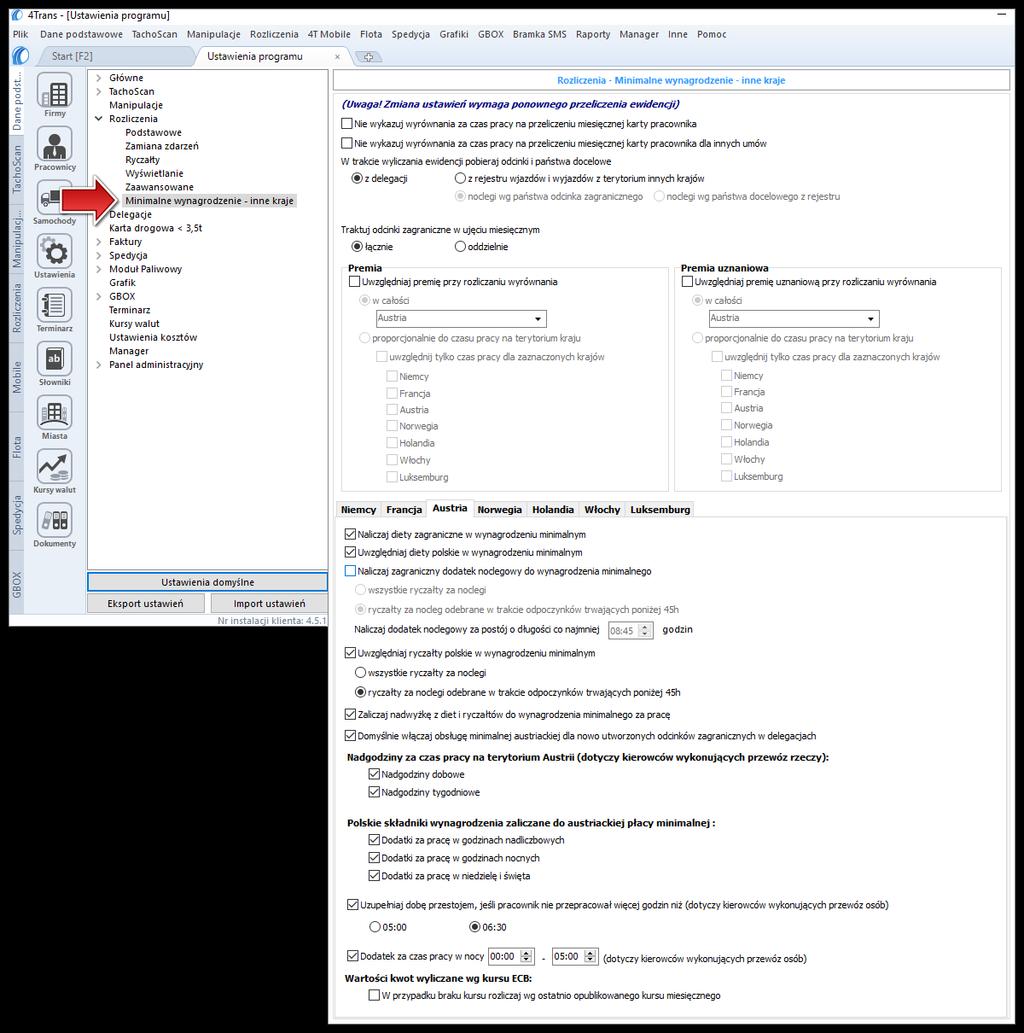 Wiadomości uzupełniające 269 wpływ na wyliczenie wyrównania do minimalnej krajowej (więcej w pomocy programu: "Moduł Rozliczenia" -> "Menu główne" -> "Dane podstawowe" -> "[014] Ustawienia" ->