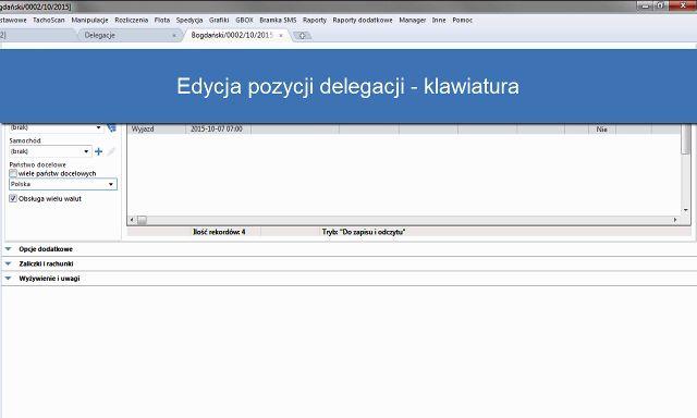 Wiadomości uzupełniające Edycja pozycji delegacji - data 336 Edycja pozycji delegacji - klawiatura 2.2.5. Dodatkowy dzień wolny Na podstawie art. 11 ust.