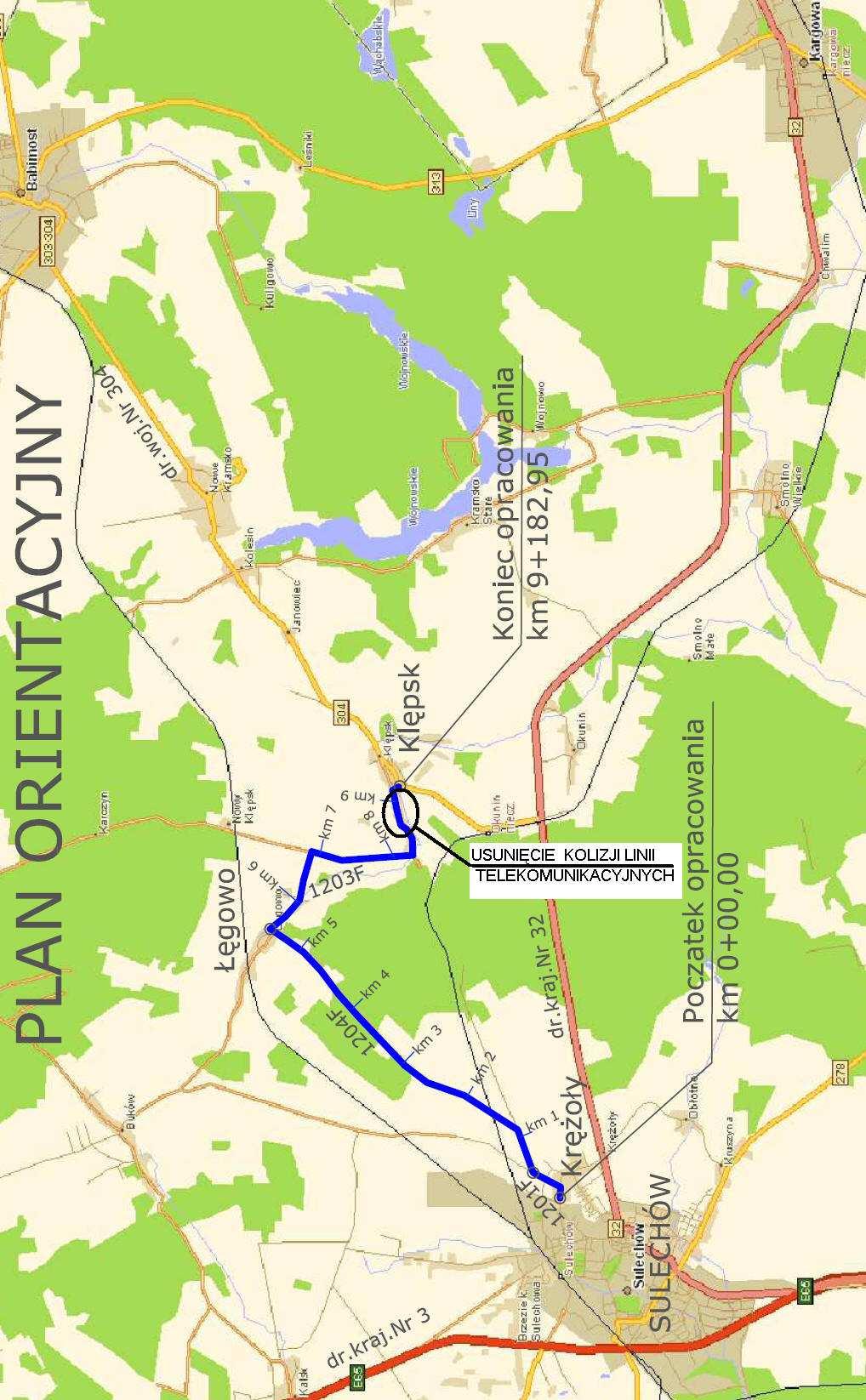 Przebudowa dróg powiatowych Nr 1201F, 1204F, 1203F relacji KręŜoły - Łęgowo Klępsk o długości 9,182,95m, na odcinku od km 0+0,0 do km