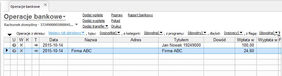 2. Wyeksportowanie wszystkich nowo pobranych operacji do modułu Operacje bankowe programu Subiekt GT / Rewizor GT / Gratyfikant GT i powiązanie ich z istniejącymi kontrahentami / pracownikami /