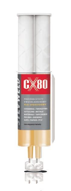 CX80 SILV WELD Dwuskładnikowy, przeźroczysty klej epoksydowy ogólnego przeznaczenia.