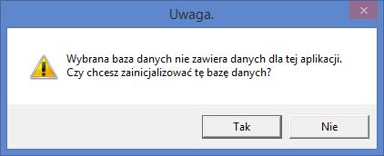 2.6. Pierwsze uruchomienie programu Jeżeli instalacja była wykonywana z opcją Inicjuj tworzenie nowej bazy danych podczas pierwszego uruchomienia program automatycznie stworzy pustą bazę danych (o