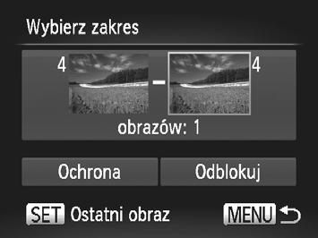 163, aby wybrać opcję [Wybierz zakres], a następnie naciśnij przycisk m. Wybierz zdjęcie początkowe.