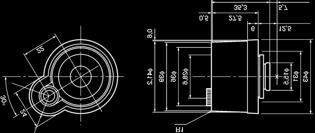 4 F64, Ręczna H 72,6 V 56,7 H 56,9 V 43,6 M37,5 mm, P =